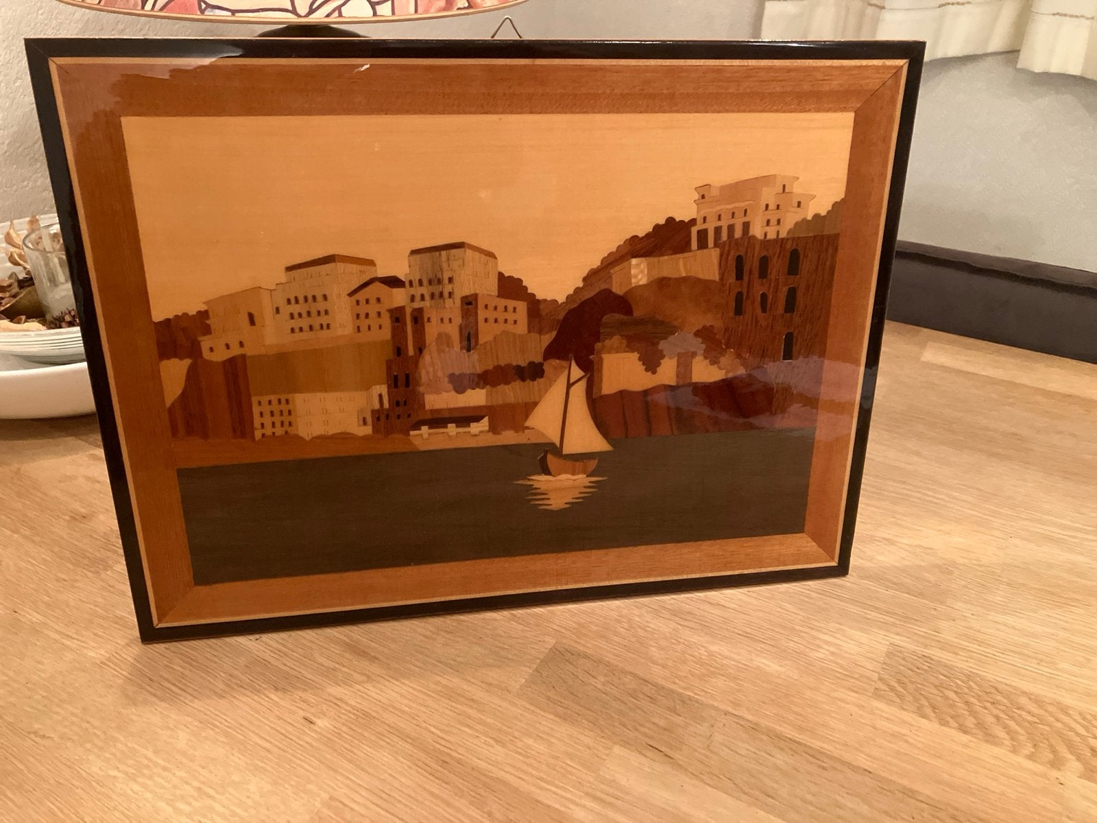Vintage Sorrento Inlegwerk Schilderij - G. Stinga, Ophalen of Verzenden