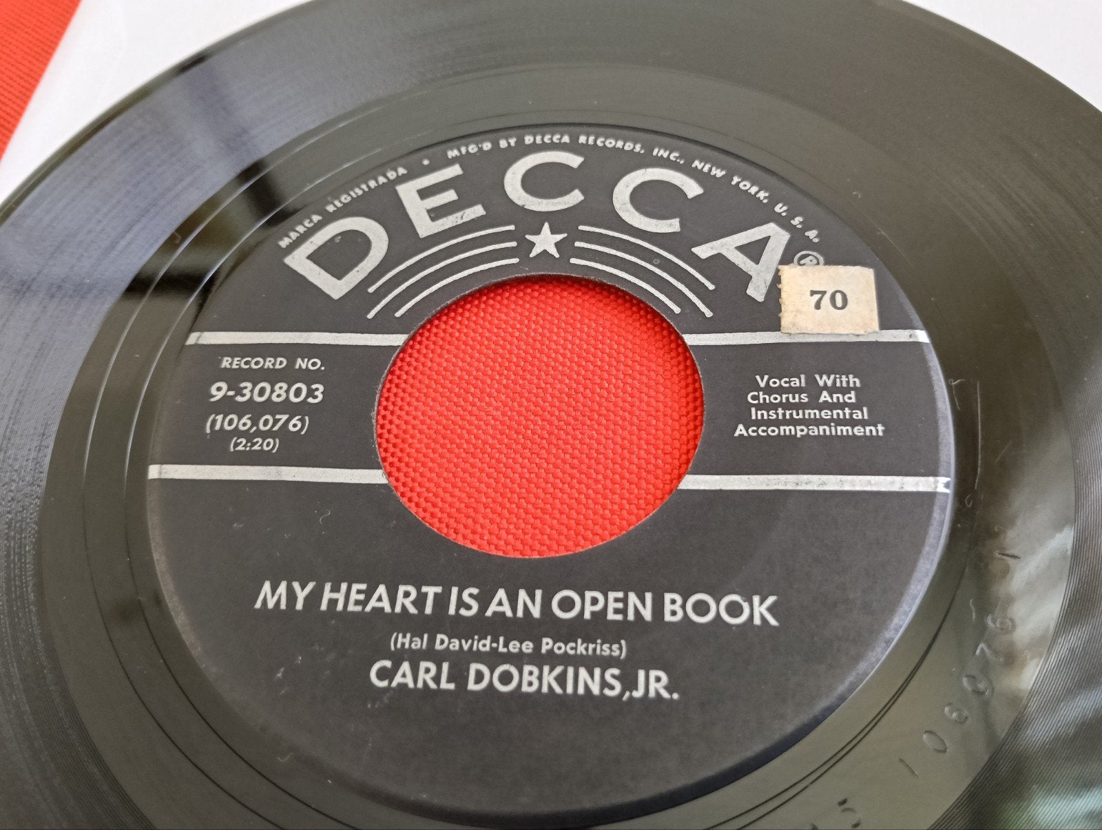 CARL DOBKINS 1959 DECCA LABEL ROCKABILLY, Verzenden, Zo goed als nieuw, Pop, EP