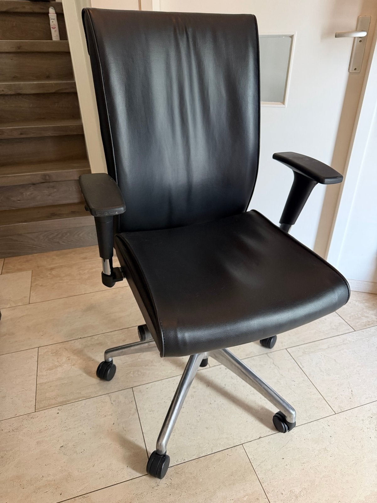 Zwarte Bureaustoel - Ergonomisch en Comfortabel, Huis en Inrichting, Ophalen, Gebruikt, Zwart, Bureaustoel