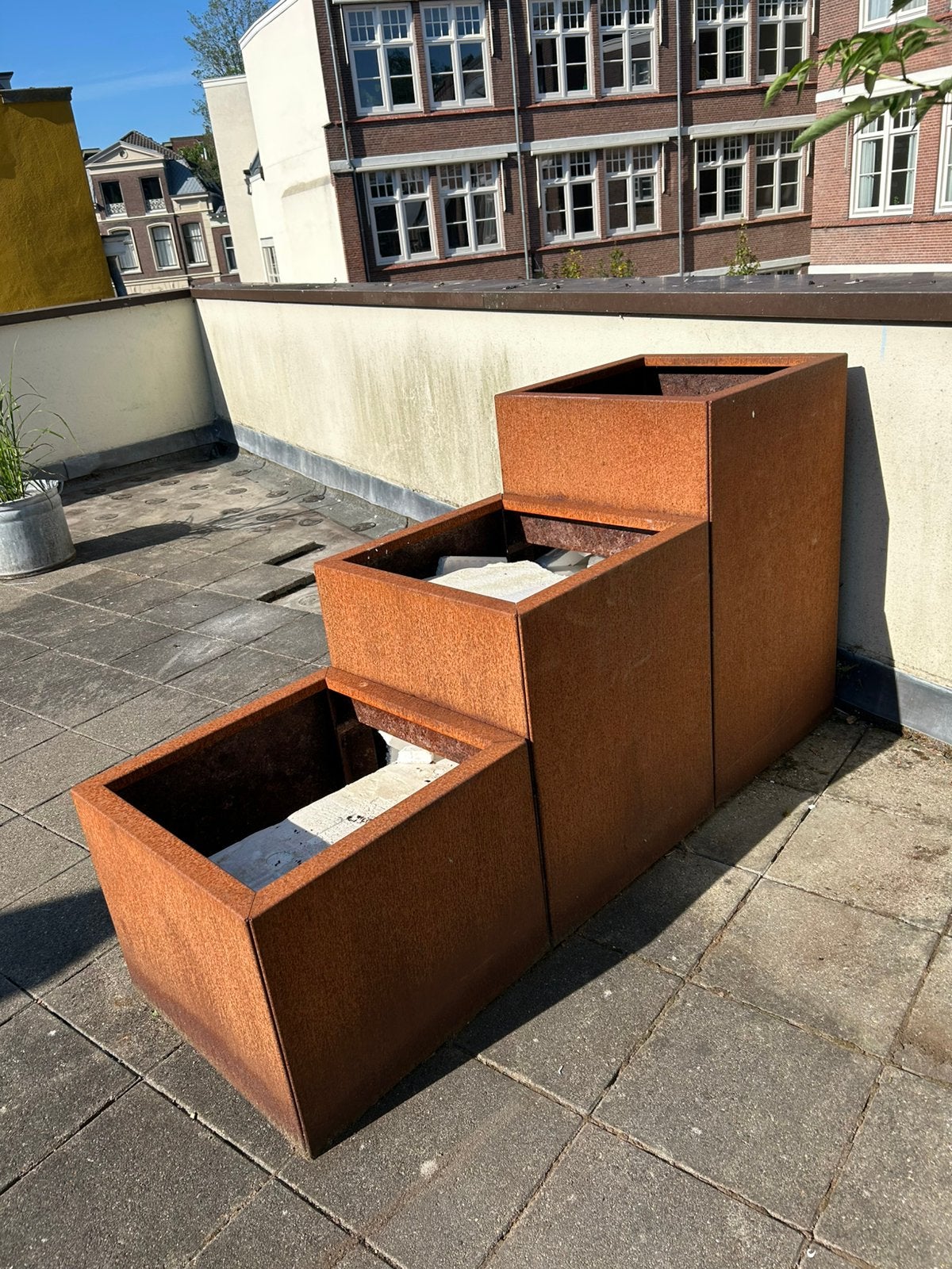 Cortenstalen divider plantenbak, Ophalen, Zo goed als nieuw, Rechthoekig, Metaal