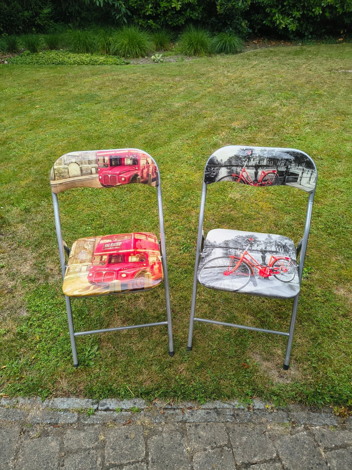 Set van 2 opvouwbare stoelen met print, Ophalen, Gebruikt, Twee, Overige kleuren