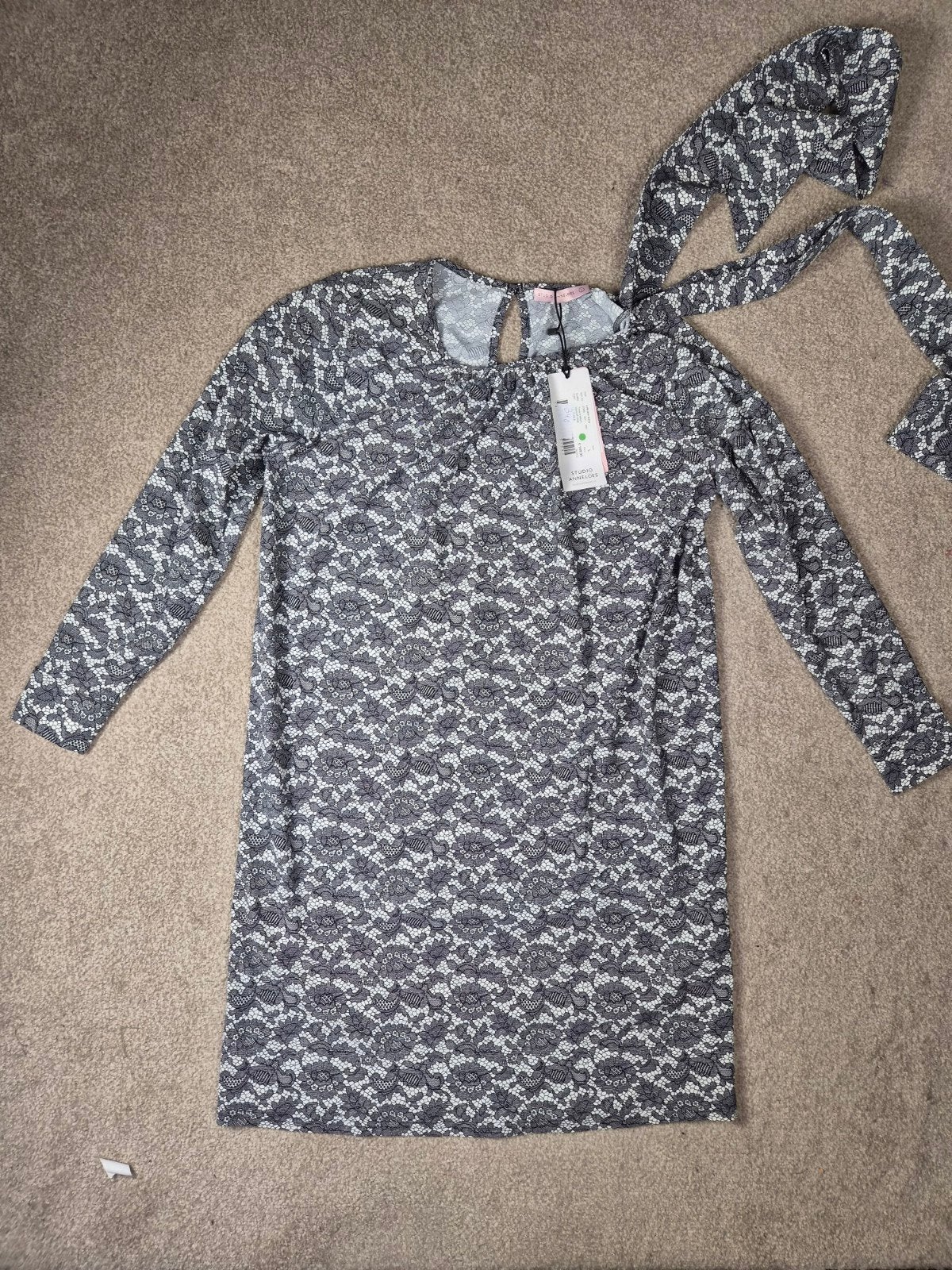 Studio Anneloes Lola Lace Jurk - Zwart/Wit, Kleding | Dames, Jurken, Studio Anneloes, Zwart, Maat 42/44 (L), Nieuw
