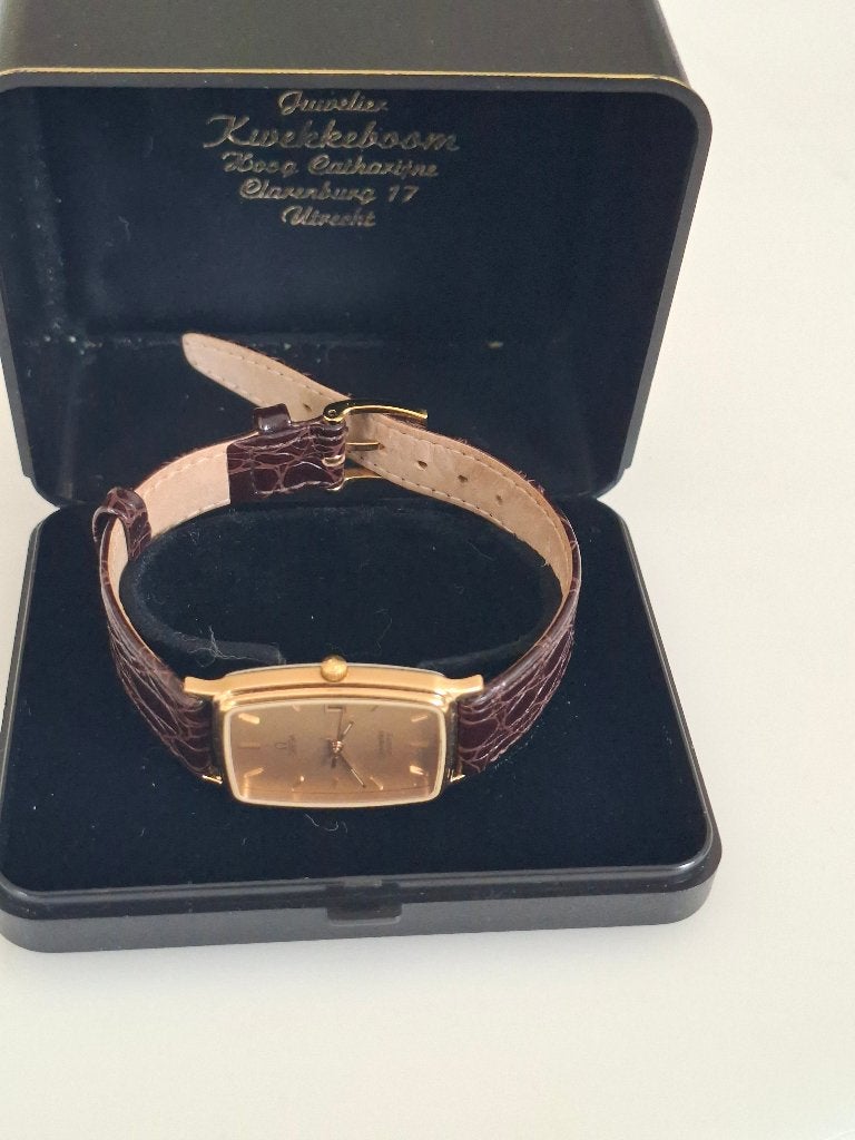 OMEGA  GOUD SEAMASTER HEREN KALIBER 1430 ALS NIEUW, Overige materialen, Leer, Polshorloge, Ophalen of Verzenden