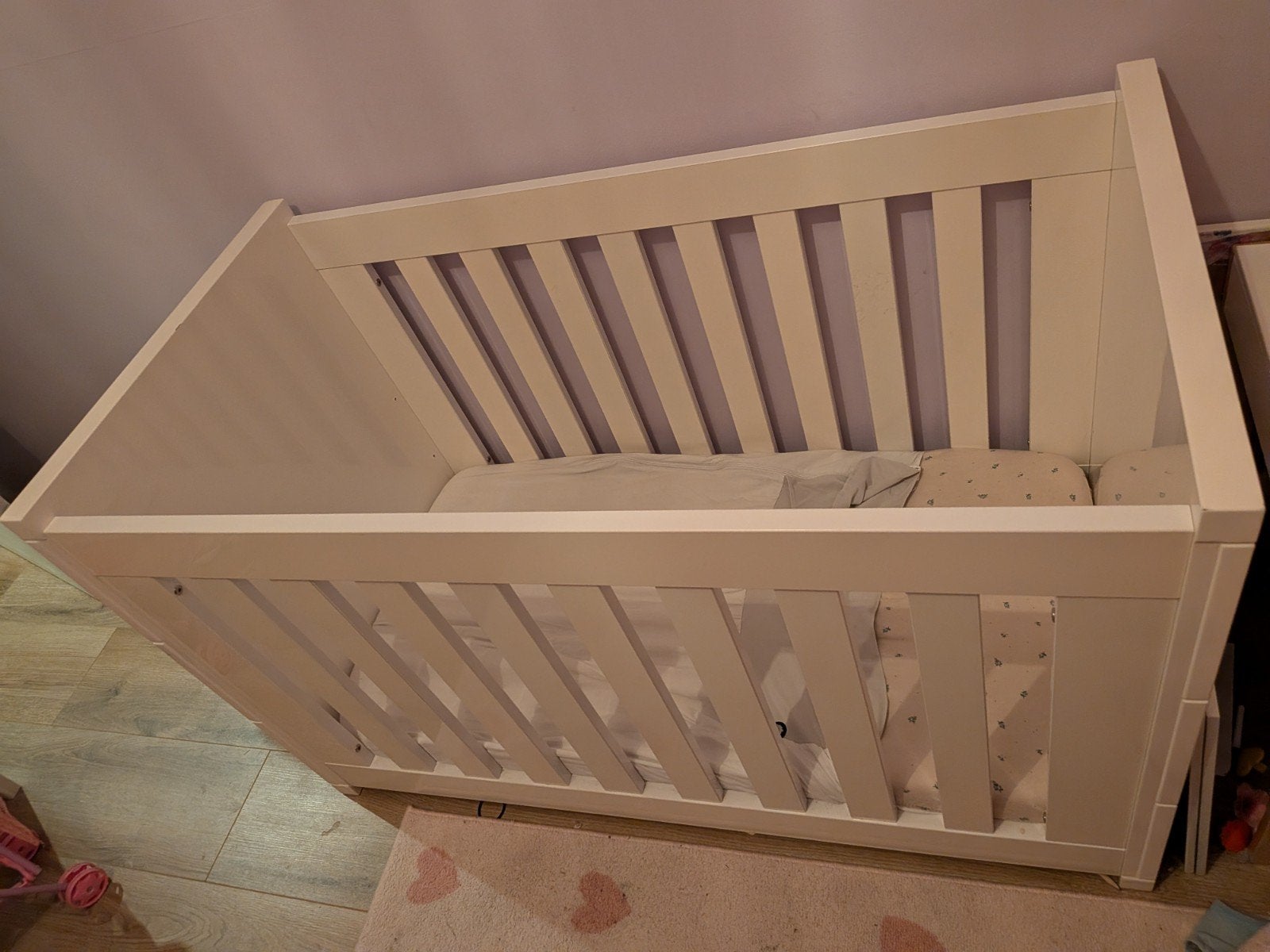 Stevig wit ledikant 60x120, Kinderen en Baby's, Gebruikt, Minder dan 140 cm, Minder dan 70 cm, Ophalen