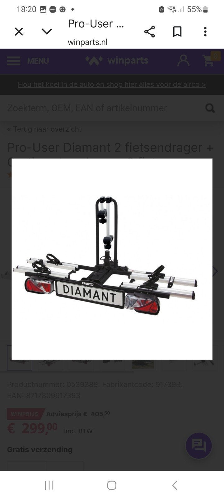 Pro user diamant, Auto diversen, Ophalen, Trekhaakdrager