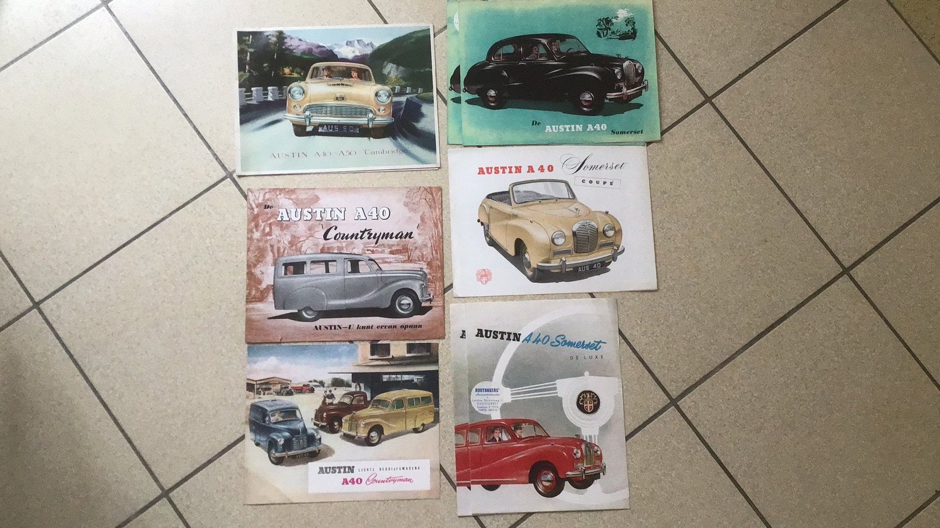 AUSTIN A40 FOLDERS LOT 6 x DIV MODELLEN + 2x DUBBEL, Ophalen of Verzenden, Zo goed als nieuw, Overige merken