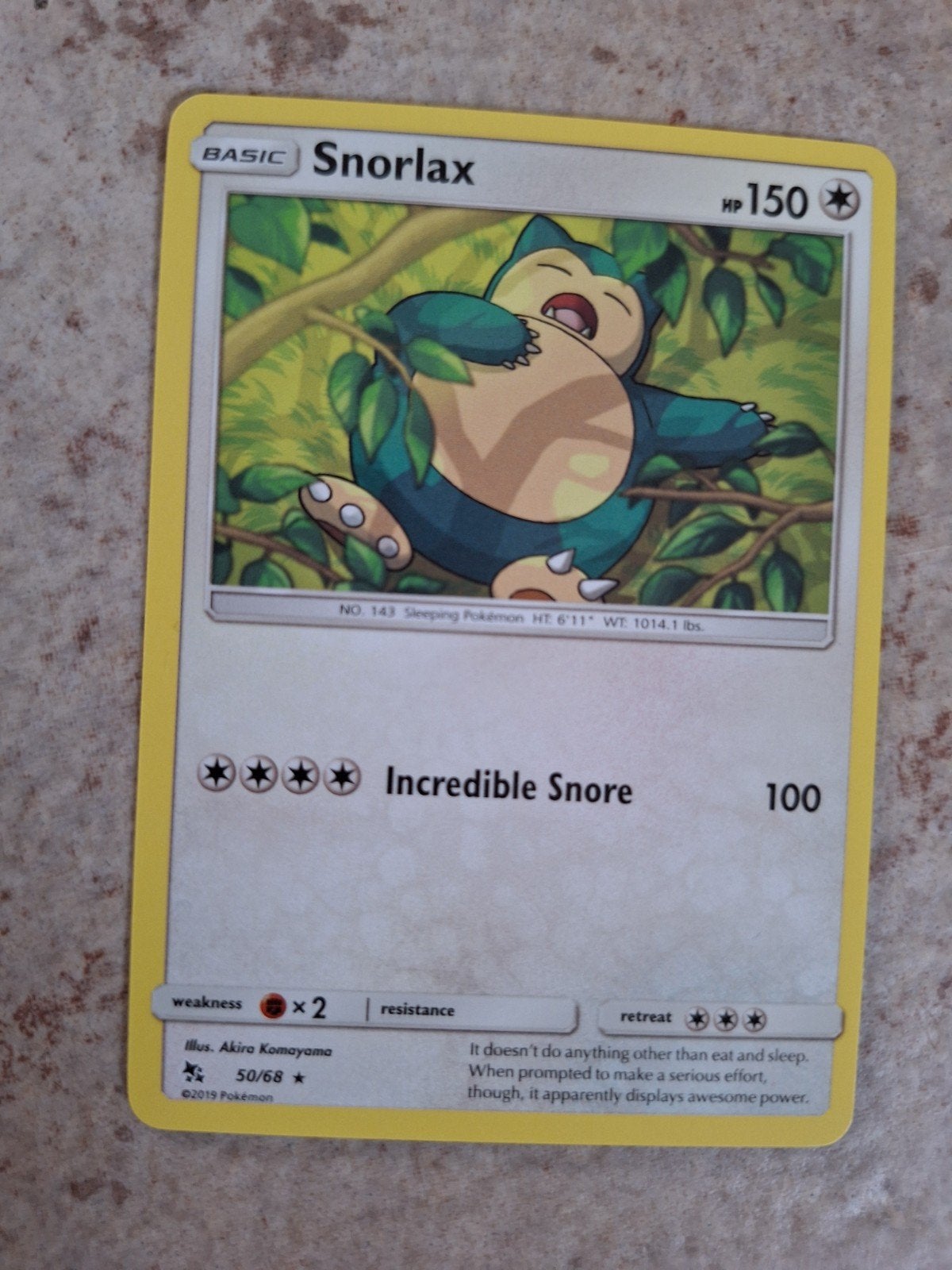 Pokemon snorlax rare 50/86, Ophalen of Verzenden, Zo goed als nieuw