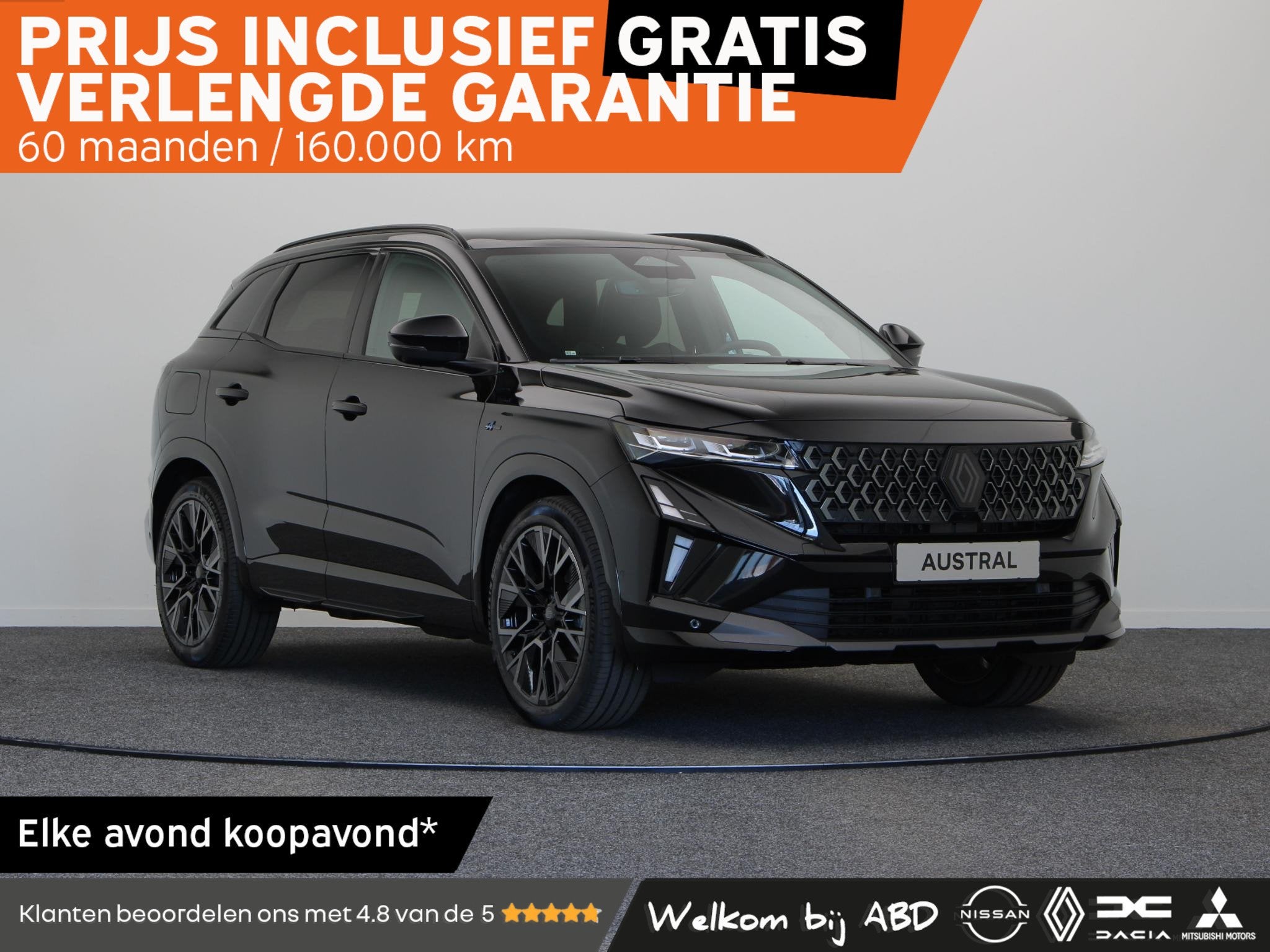 Renault Austral E-Tech full hybrid 200pk esprit Alpine | Vij, Auto's, Euro 6, 1199 cc, 2 kWh, Zwart