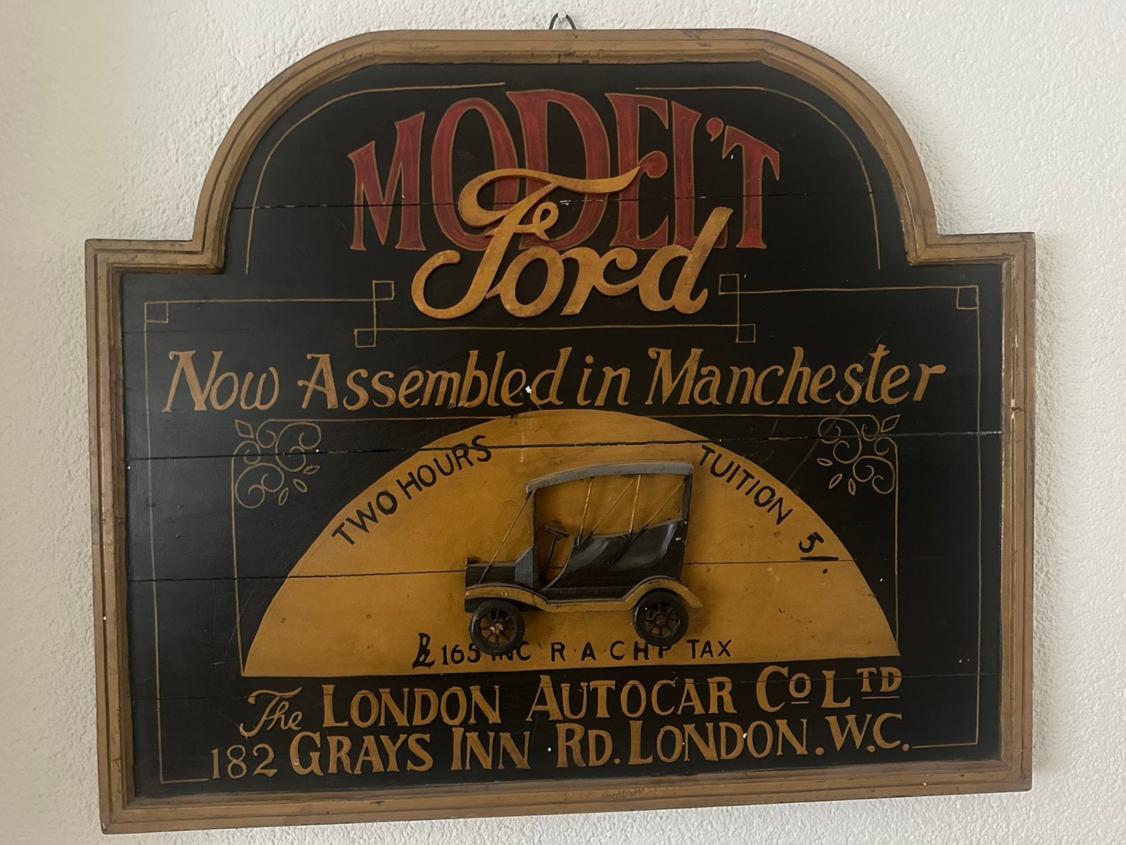 Zeer groot zwaar oud ford bord t-ford, Verzamelen, Ophalen of Verzenden, Zo goed als nieuw, Reclamebord