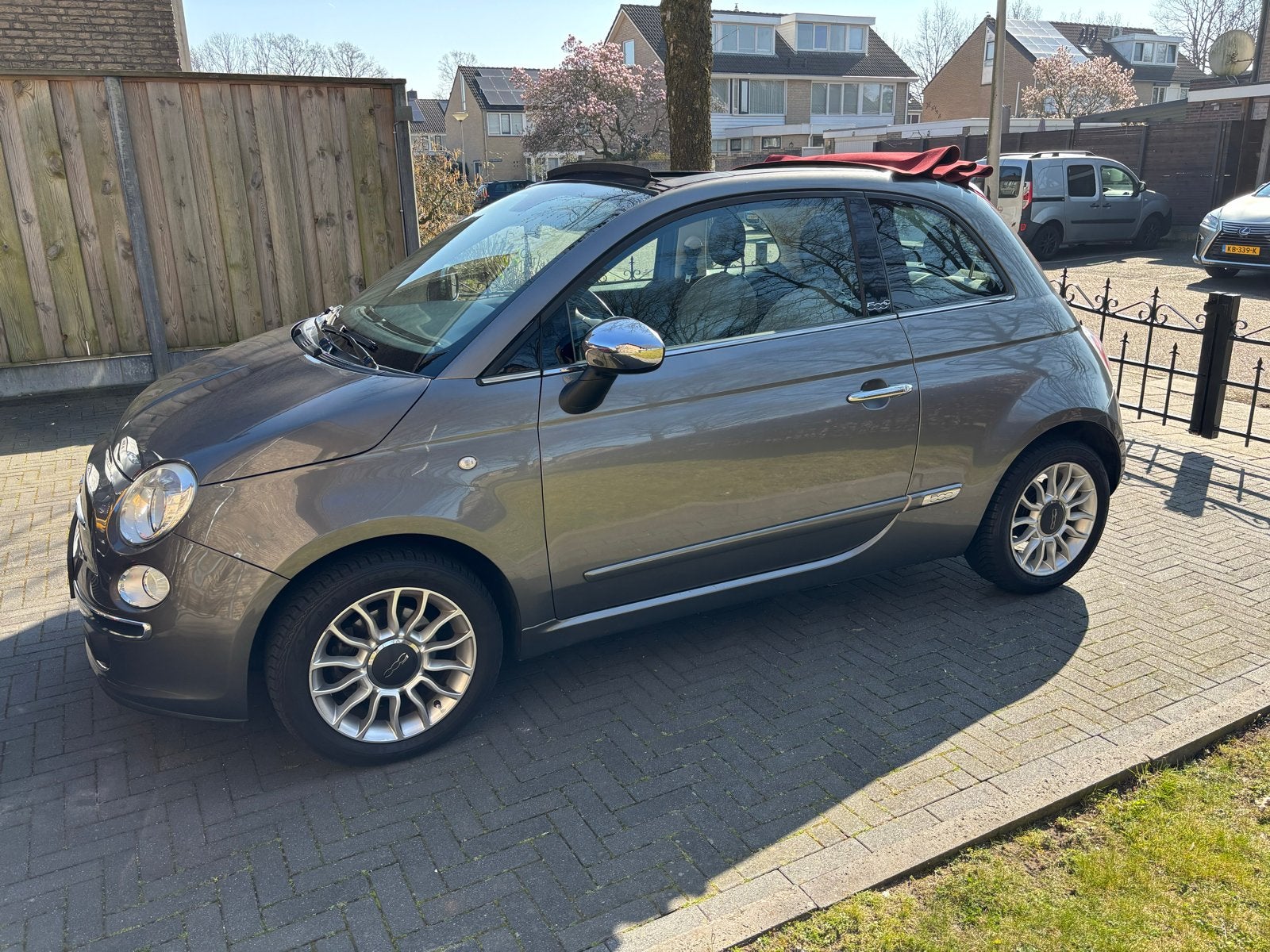 Fiat 500C Twinair Turbo 85pk 2011 Grijs, 31 €/maand, Cabriolet, Origineel Nederlands, Handgeschakeld