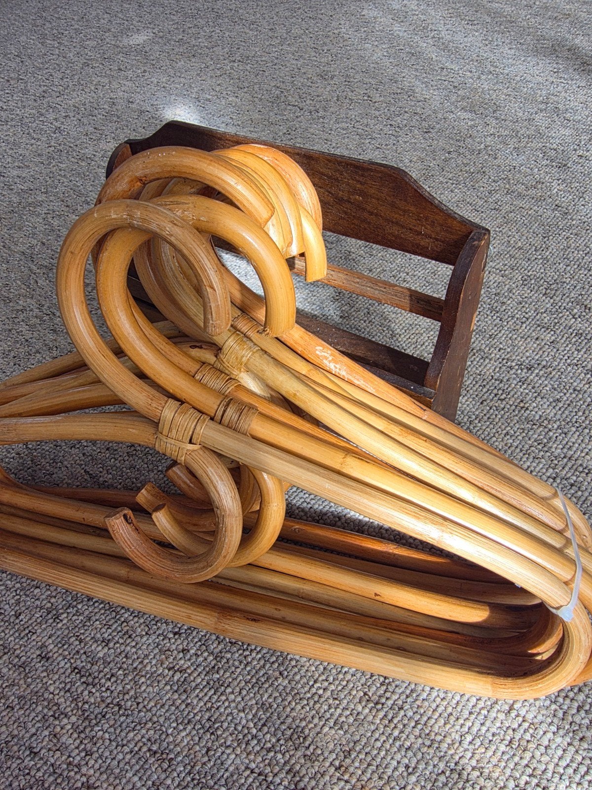 Set van 8 Rotan Kledinghangers - Vintage Stijl, Ophalen of Verzenden, Gebruikt, Overige materialen, Kinderen en Volwassenen