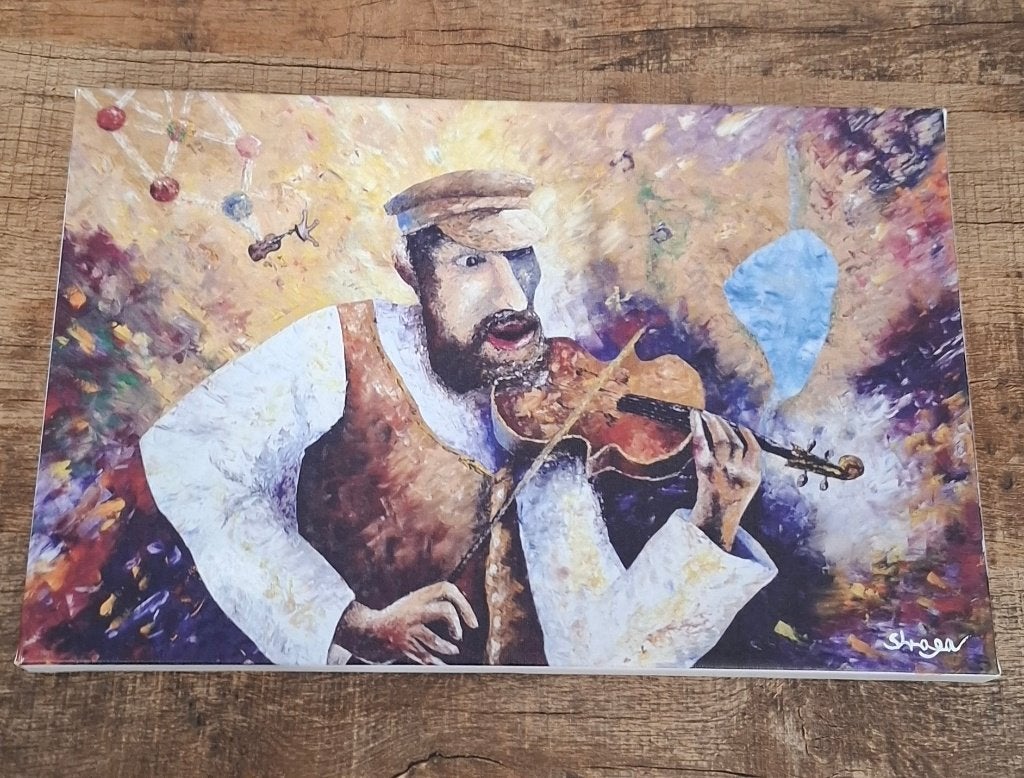 Prachtig Kleurrijk Schilderij "Violist", Antiek en Kunst, Verzenden