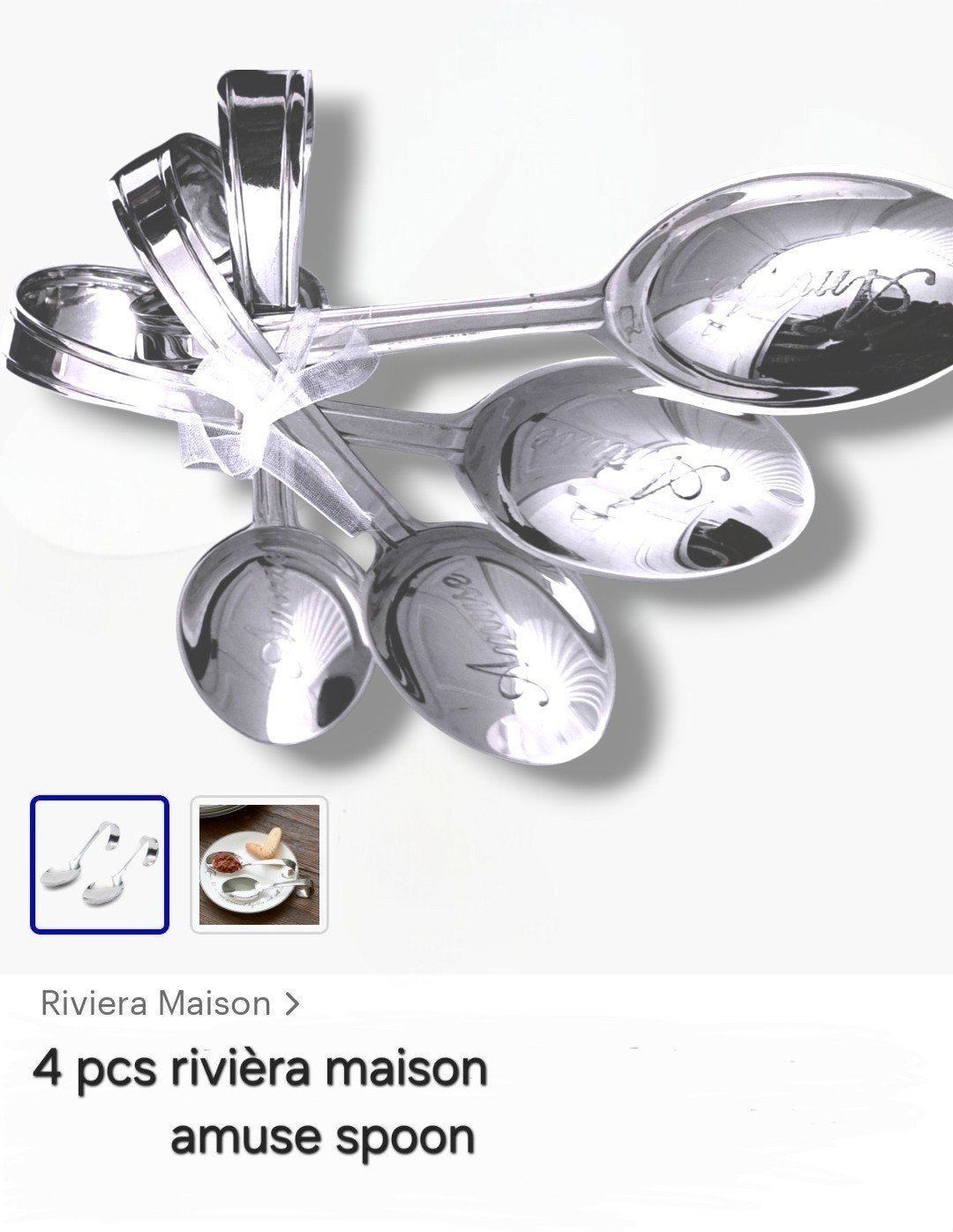 Rivièra maison amuse spoon 4 pcs, Huis en Inrichting, Keuken | Bestek, Ophalen of Verzenden, Nieuw, Rvs of Chroom