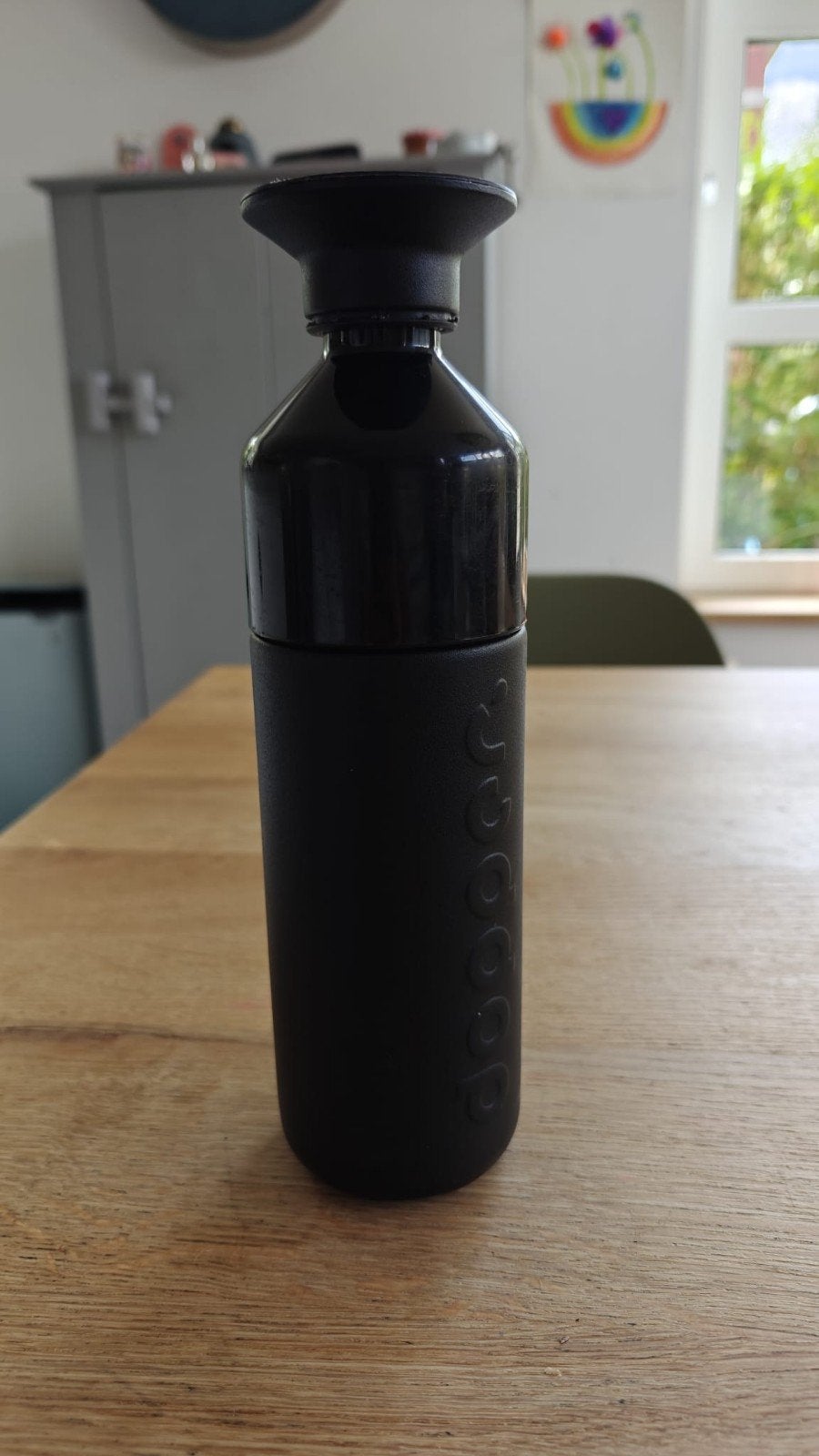 Zwarte ijzeren Dopper 580ml, Sport en Fitness, Ophalen of Verzenden, Gebruikt