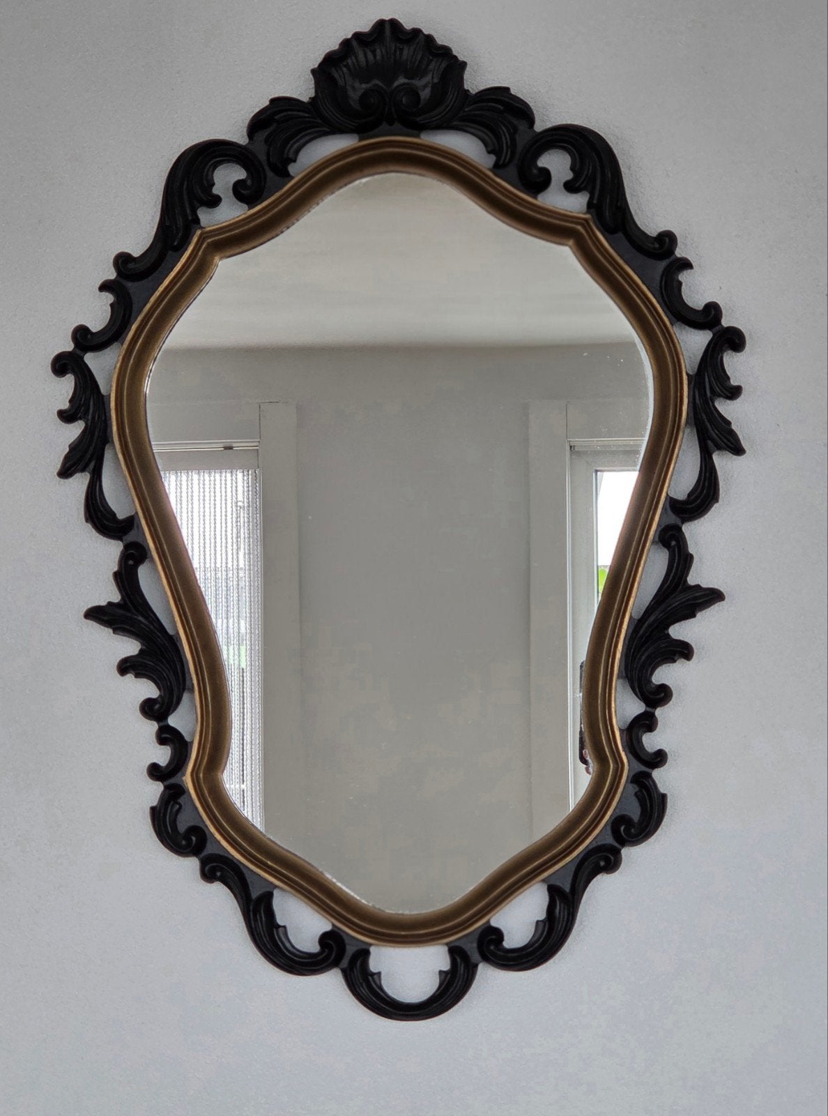 Decoratieve eikenhouten spiegel, Ophalen, Gebruikt, Overige vormen