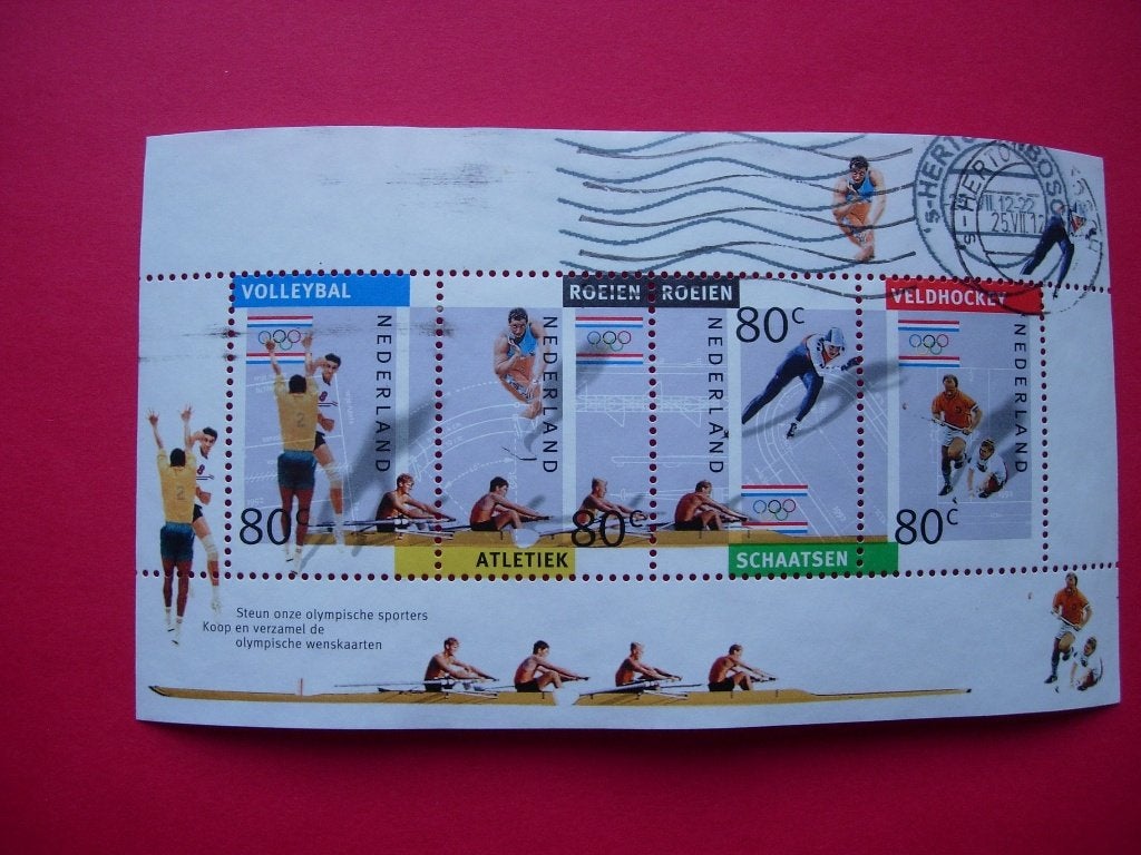 NL Nederland 1992 Blok Olymp. Spelen en Olymp Winterspelen, Verzenden, Na 1940, Gestempeld