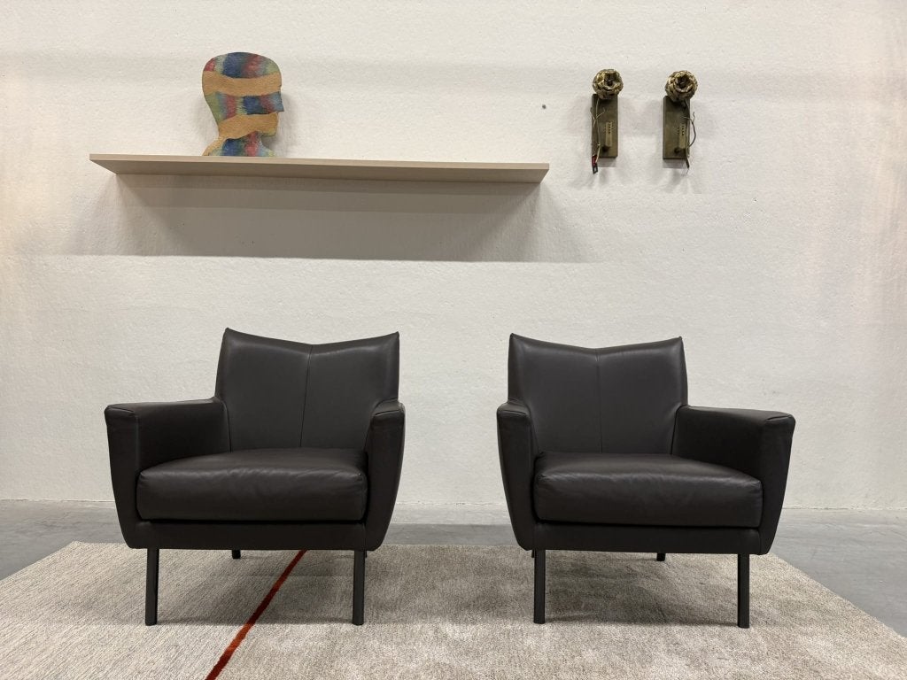 2 Design on Stock Toma Fauteuil leer bruin design stoel, Huis en Inrichting, Gompenstraat 15, Design on Stock, Ophalen of Verzenden