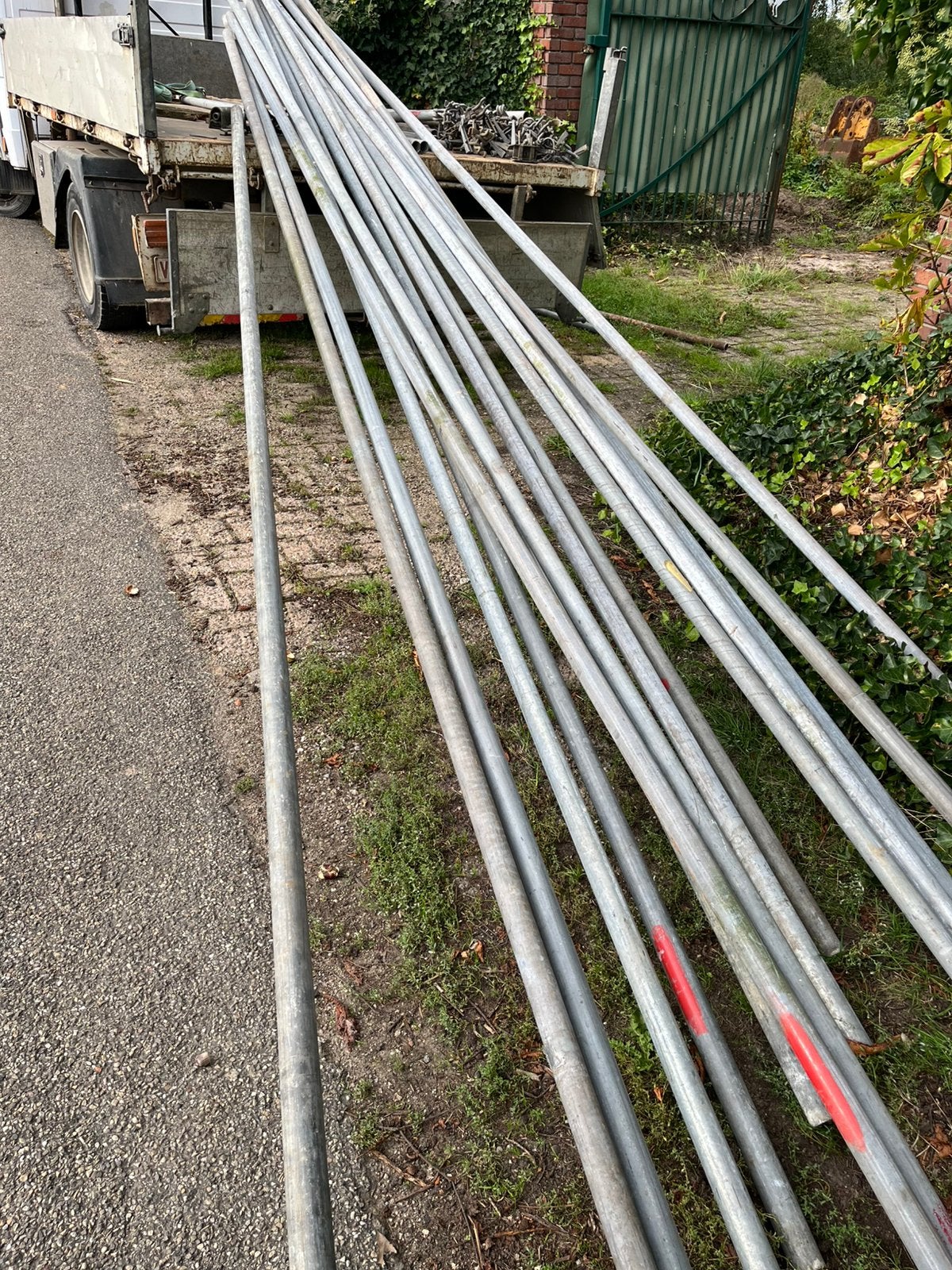 Steigerbuizen 18 stuks 6 meter, Doe-het-zelf en Verbouw, Ophalen, Gebruikt, IJzer