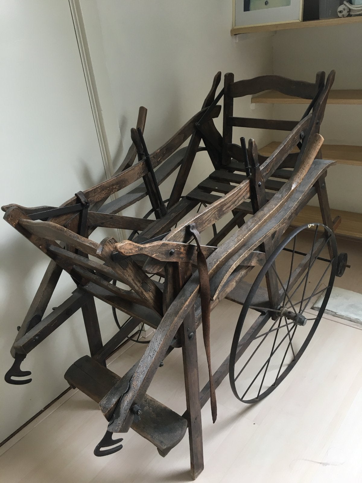 Antieke houten kruiwagen/kar - Decoratief object, Ophalen
