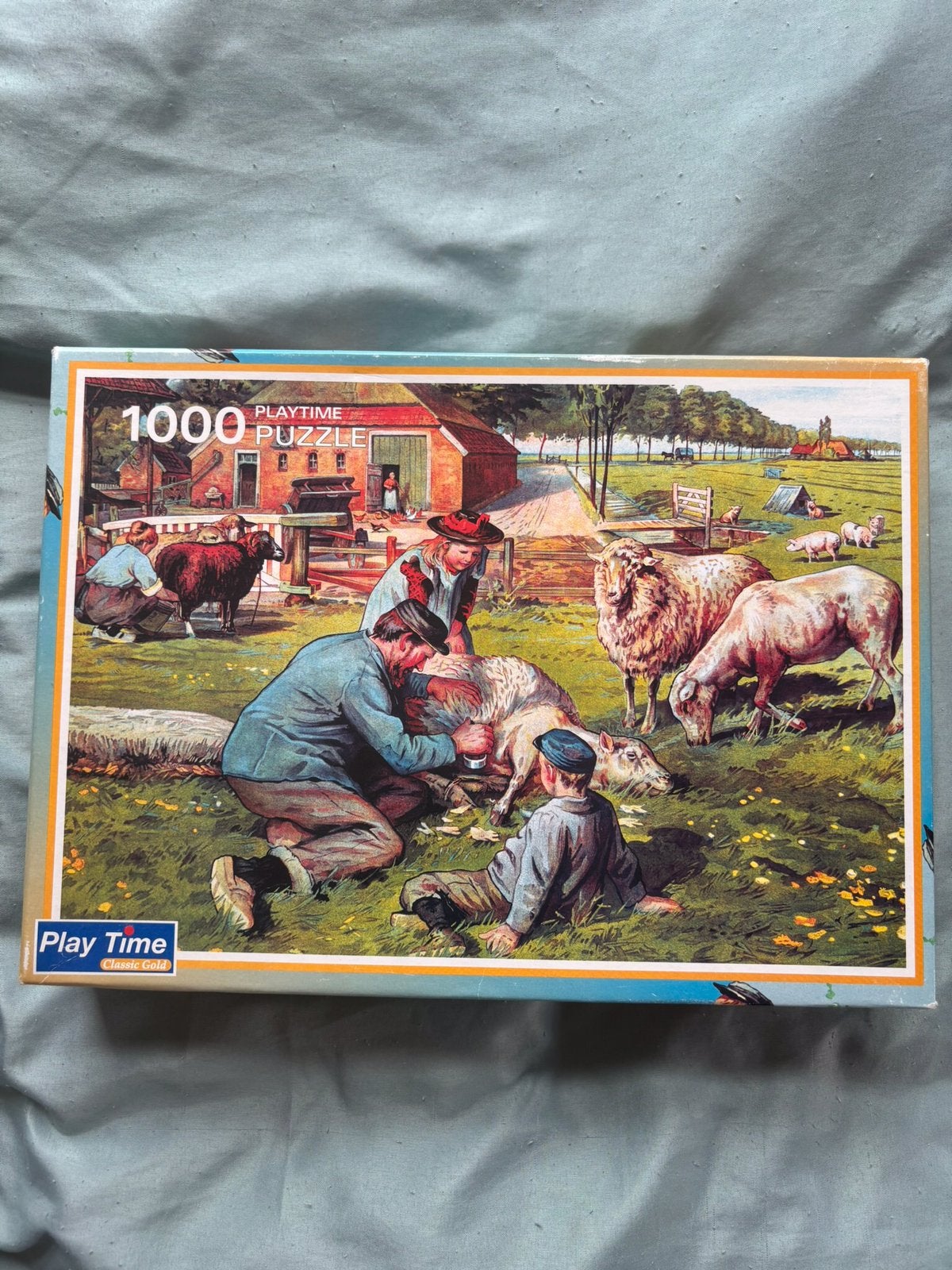 Legpuzzel Schapen scheren 1000 stukjes, Ophalen of Verzenden, 500 t/m 1500 stukjes, Zo goed als nieuw, Legpuzzel