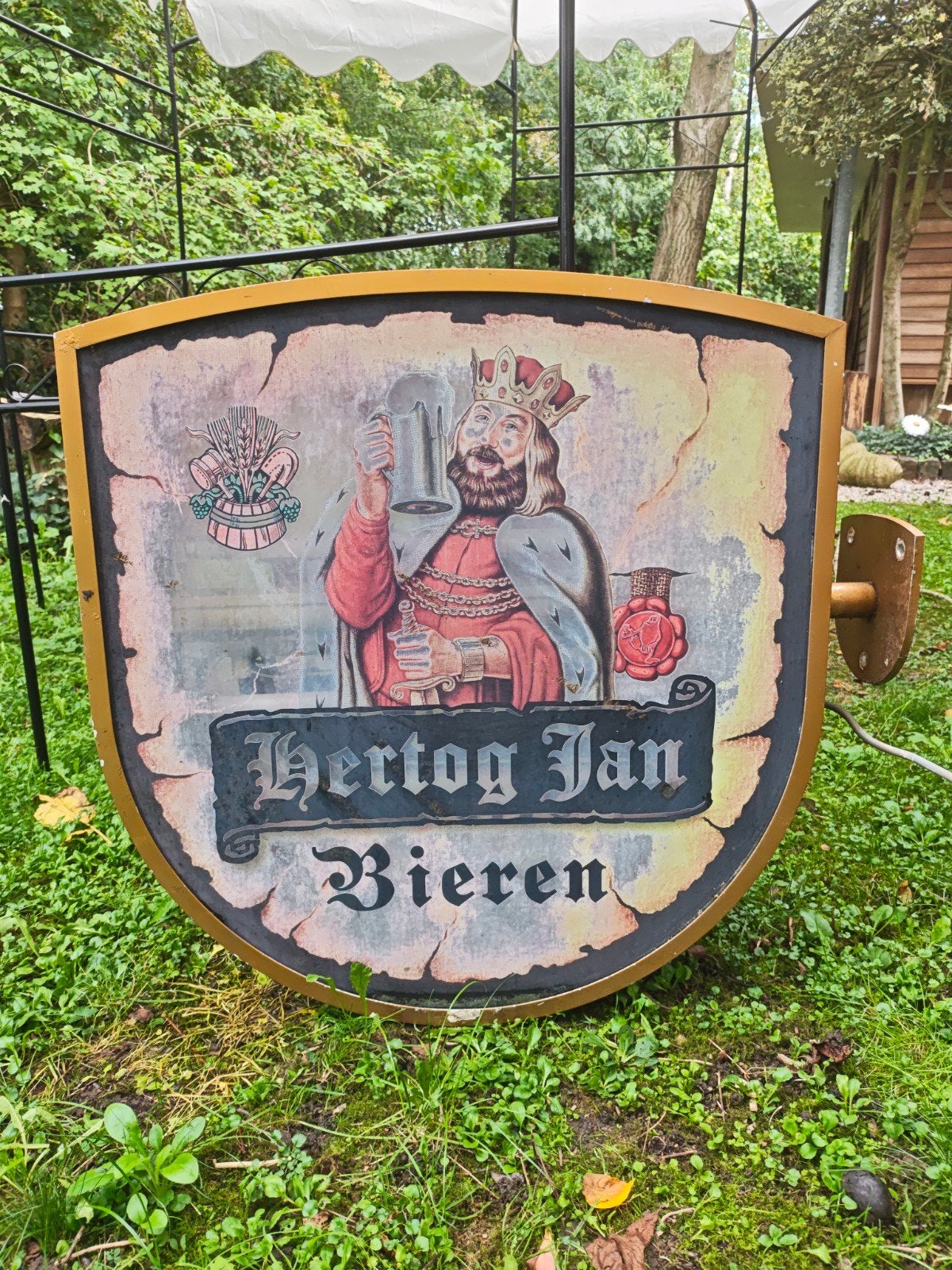 Vintage Hertog Jan Bieren Reclamebord, Ophalen, Gebruikt, Reclamebord