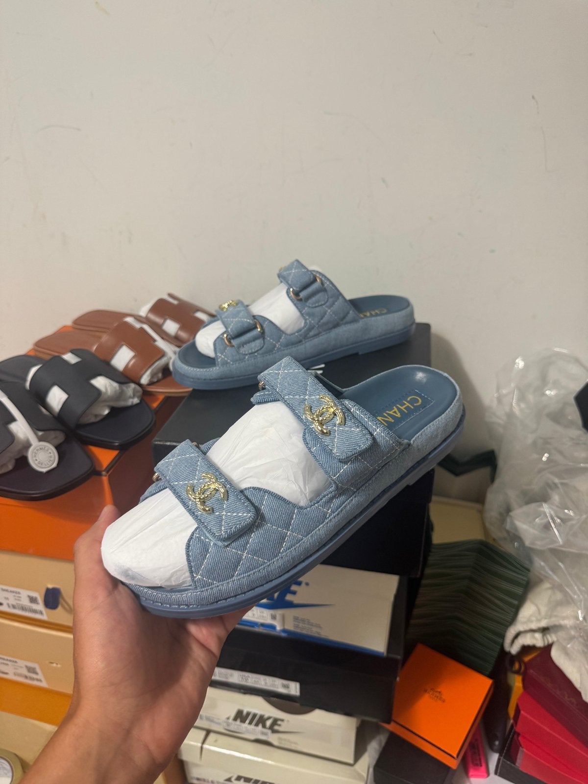 Chanel Denim Dad Sandals, Ophalen of Verzenden, Nieuw