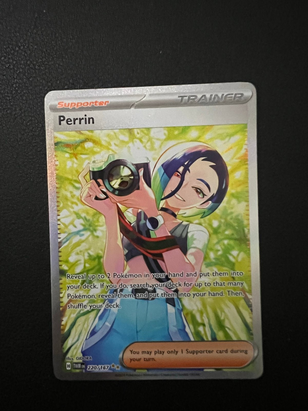 Pokémon Kaart Perrin 220/167 SIR Twilight Masquerade, Ophalen, Nieuw, Losse kaart, Foil