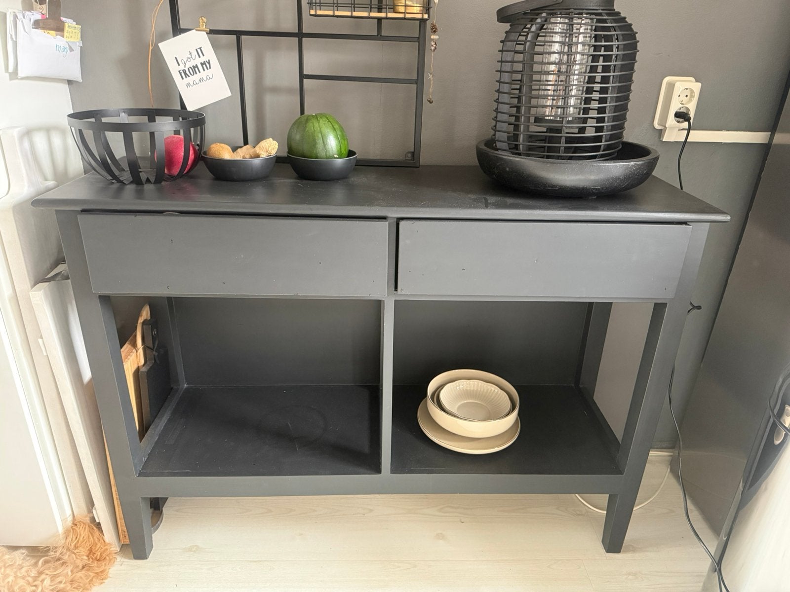 Sitetable - matzwart, Huis en Inrichting, Tafels | Sidetables, Ophalen, Gebruikt, 100 tot 150 cm, 25 tot 50 cm