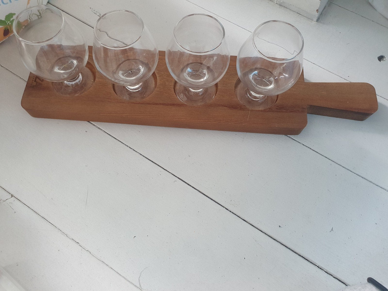 Te koop glaasjes op houten blad, Ophalen, Overige stijlen