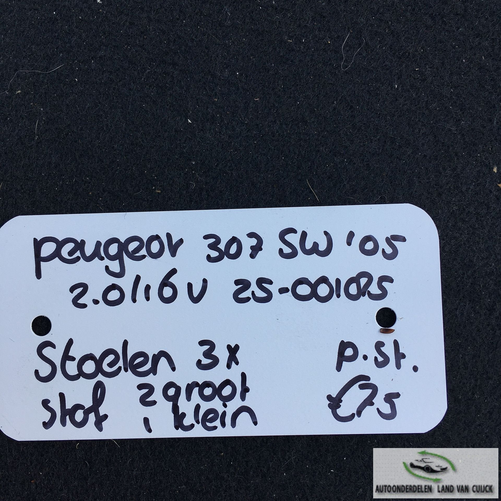 Peugeot 307 Sw 2.0 16v 2005 2500185 Stoel achter, Gebruikt, -, -, Ophalen of Verzenden