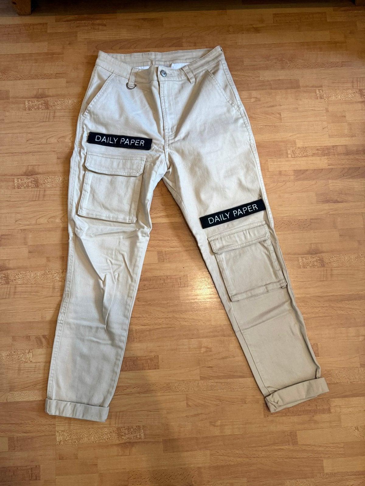 Daily Paper Cargo pants xs, Beige, Ophalen of Verzenden, Zo goed als nieuw, Maat 34 (XS) of kleiner