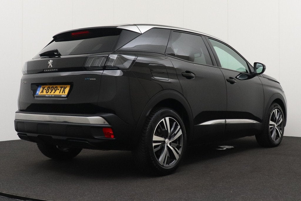 Peugeot 3008 1.6 180 PK PHEV Aut. Allure Camera Half-Leder C, Auto's, Leder en Stof, Zwart, Bedrijf, Hybride Elektrisch/Benzine