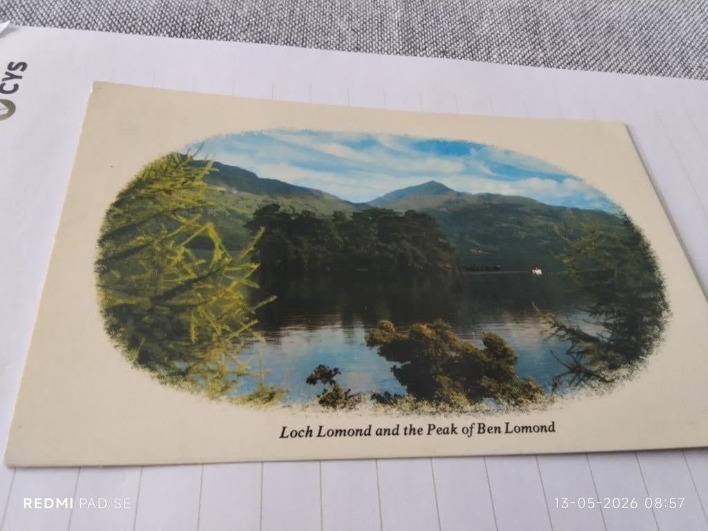 Kleine ongelopen kleuren ansichtkaart Loch Lomond Schotland, Ophalen of Verzenden