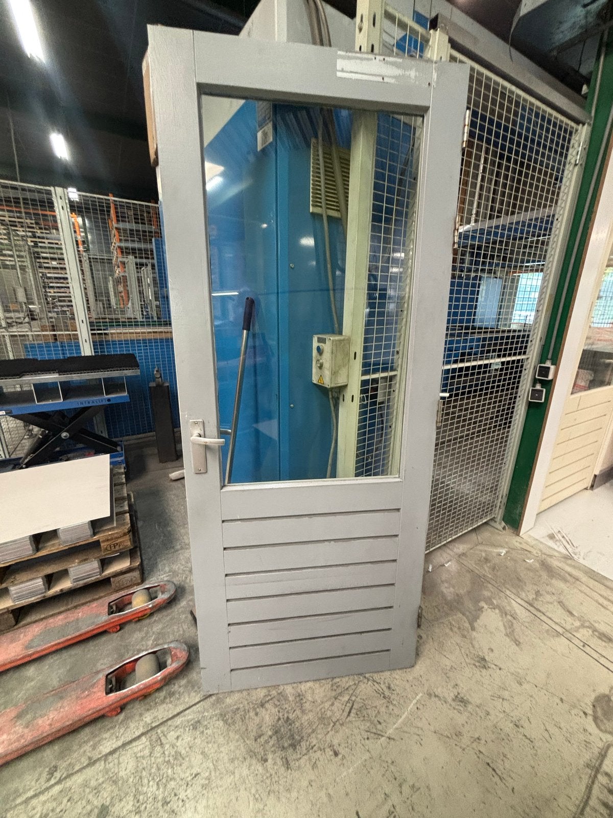 Hardhouten deur met HR++ glas, Doe-het-zelf en Verbouw, Deuren en Horren, Ophalen, Gebruikt, 80 tot 100 cm, Buitendeur
