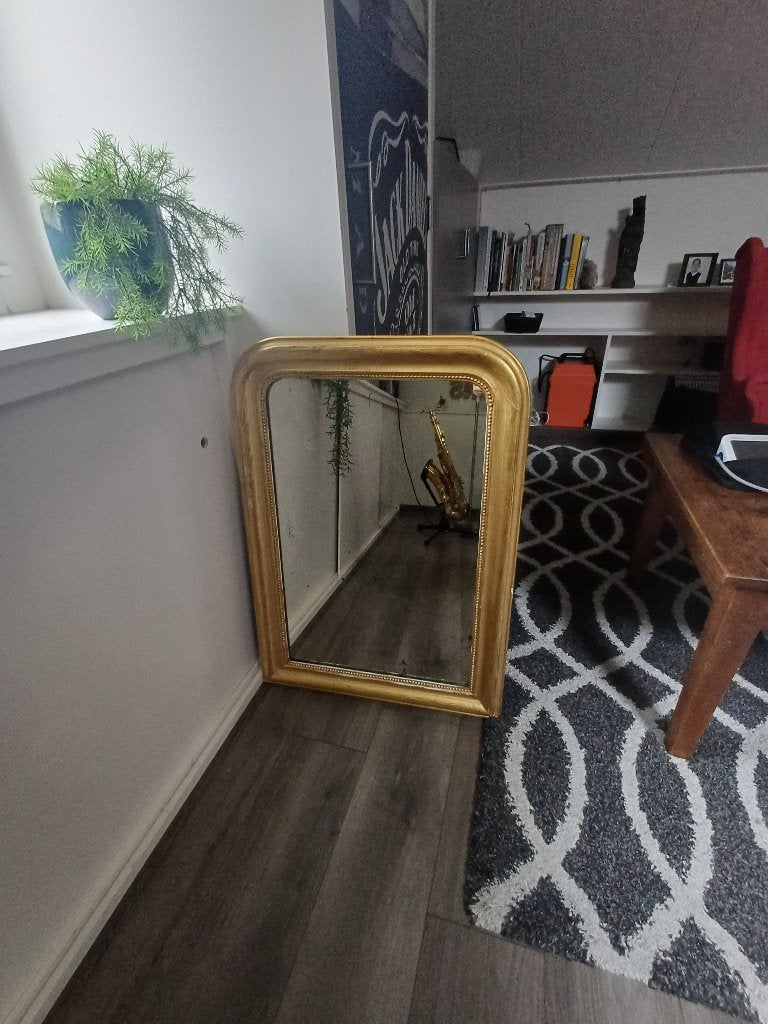 Oude spiegel, Antiek en Kunst, Ophalen, Ovaal, 50 tot 100 cm, Minder dan 100 cm