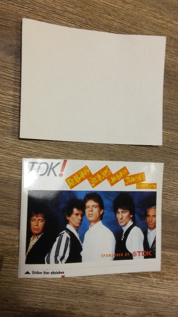 Rolling Stones TDK Urban Jungle 1990 vintage sticker, Ophalen of Verzenden, Zo goed als nieuw, Overige typen