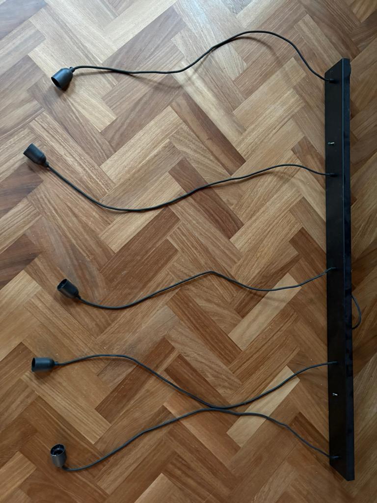 Eettafel lamp met plafondplaat en 5 fittingen, Huis en Inrichting, Ophalen of Verzenden
