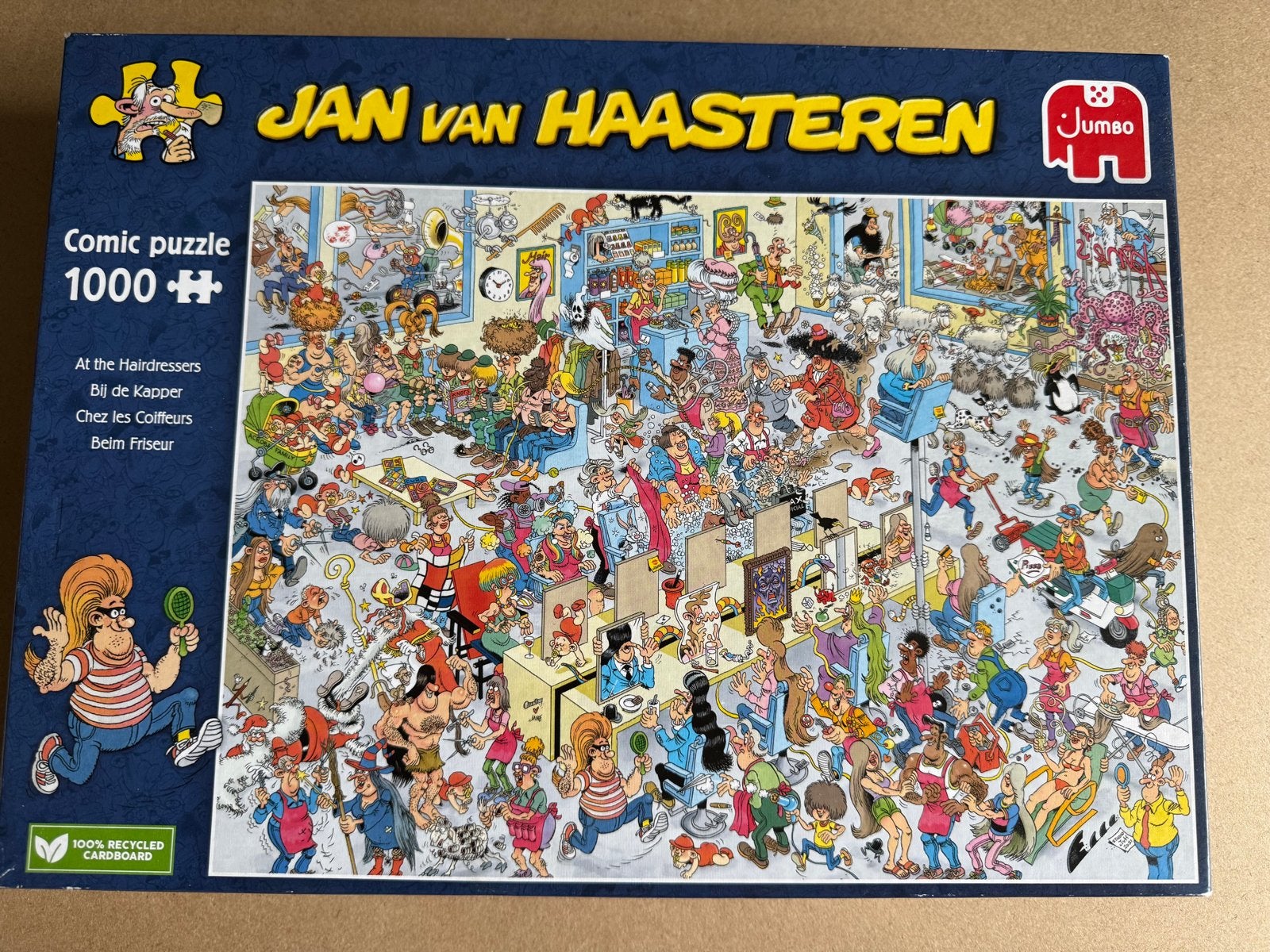 Jan van Haasteren Comic Puzzel - Bij de Kapper 1000 stukjes, Ophalen of Verzenden, 500 t/m 1500 stukjes, Gebruikt, Legpuzzel