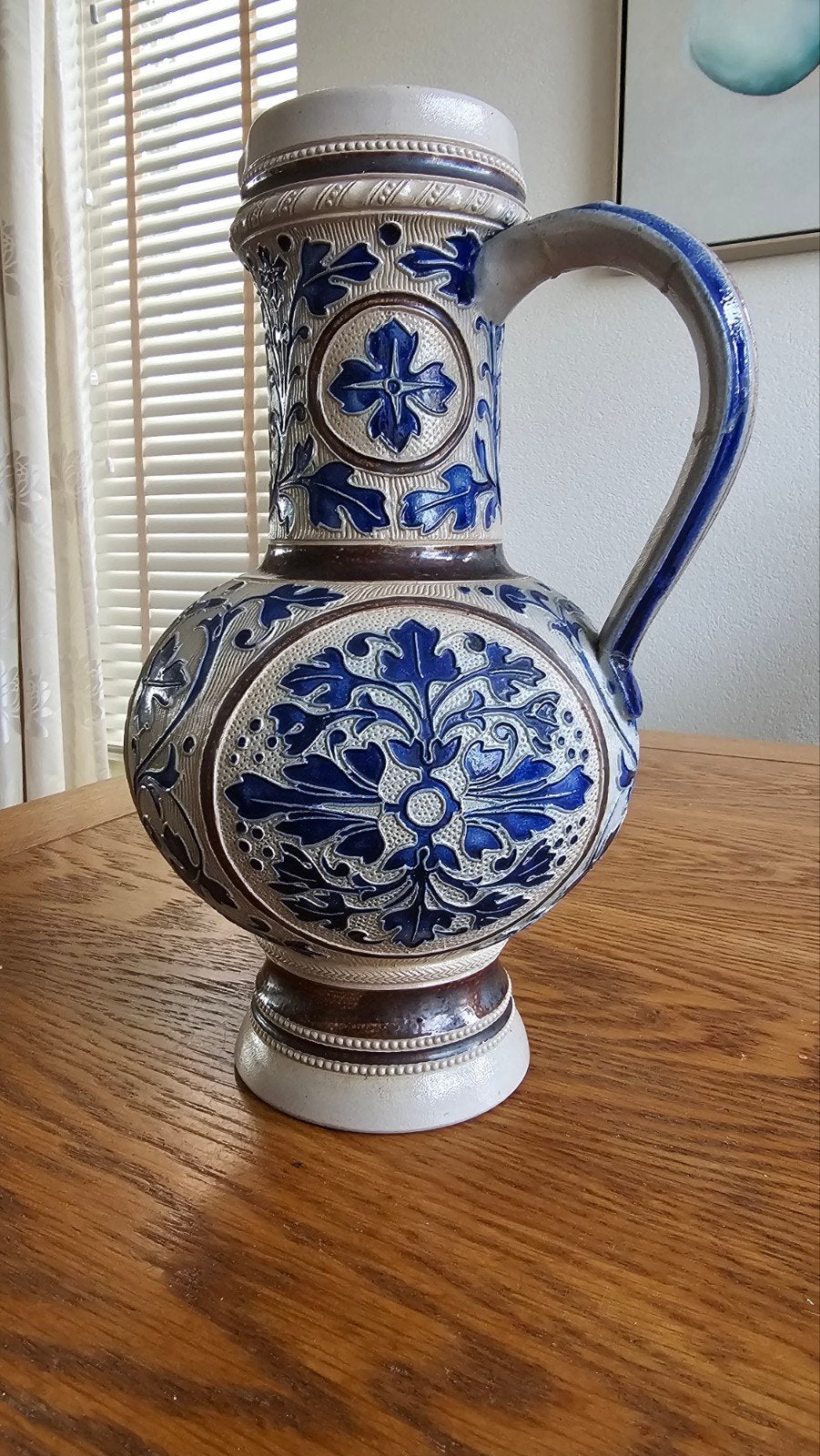 Antieke 1880-1900 Westerwald Kruik , zie omschrijving, Ophalen of Verzenden