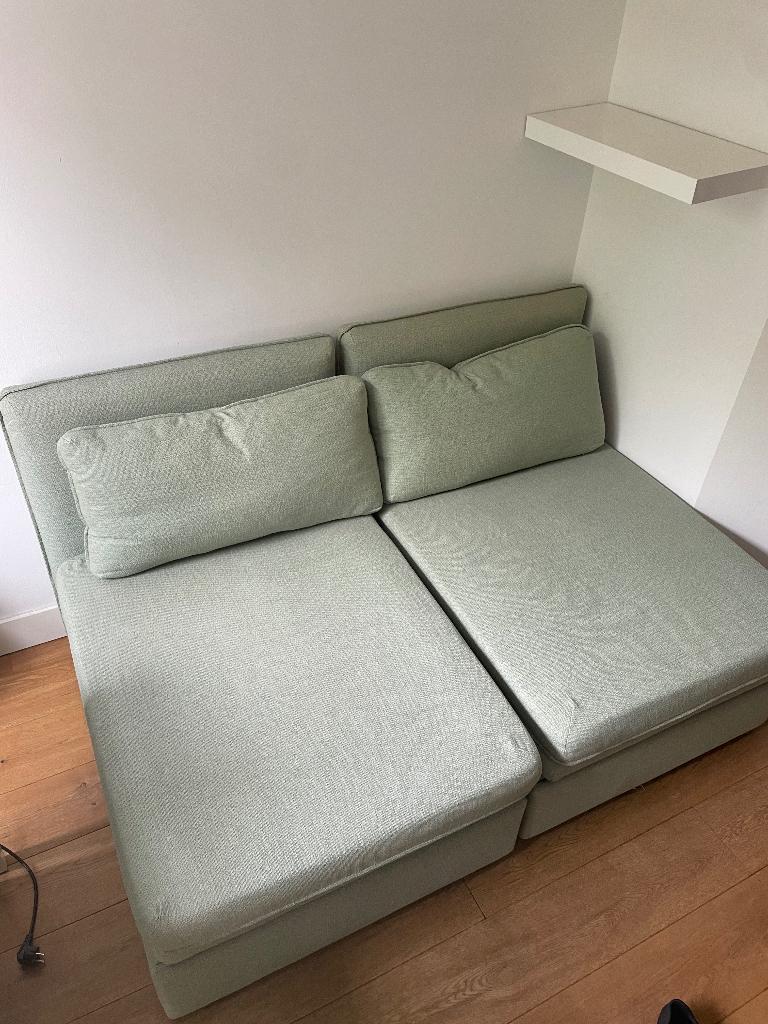 IKEA Vallentuna Convertible Sofa Bed  Light Green, Huis en Inrichting, Ophalen, Gebruikt, Tweepersoons, 190 cm of minder