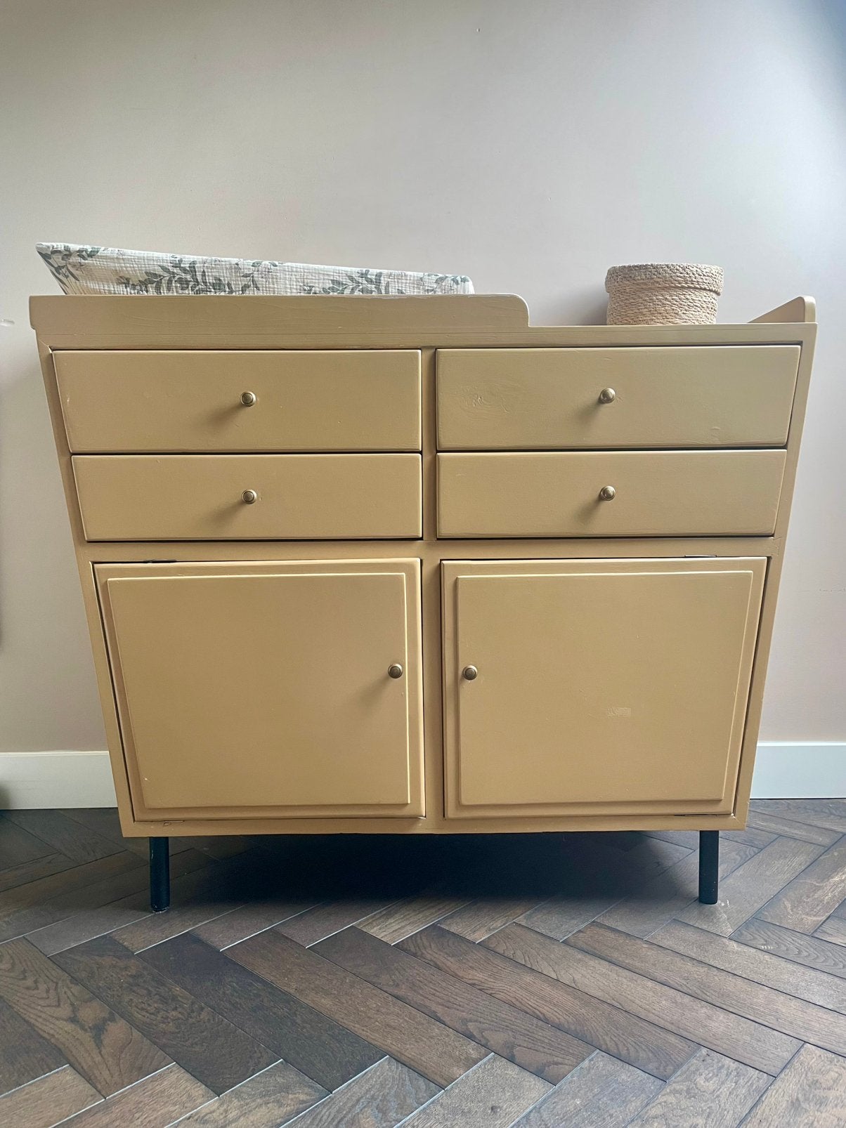 Vintage houten commode - gratis ophalen, Ophalen, Gebruikt, 50 tot 70 cm, 100 cm of meer
