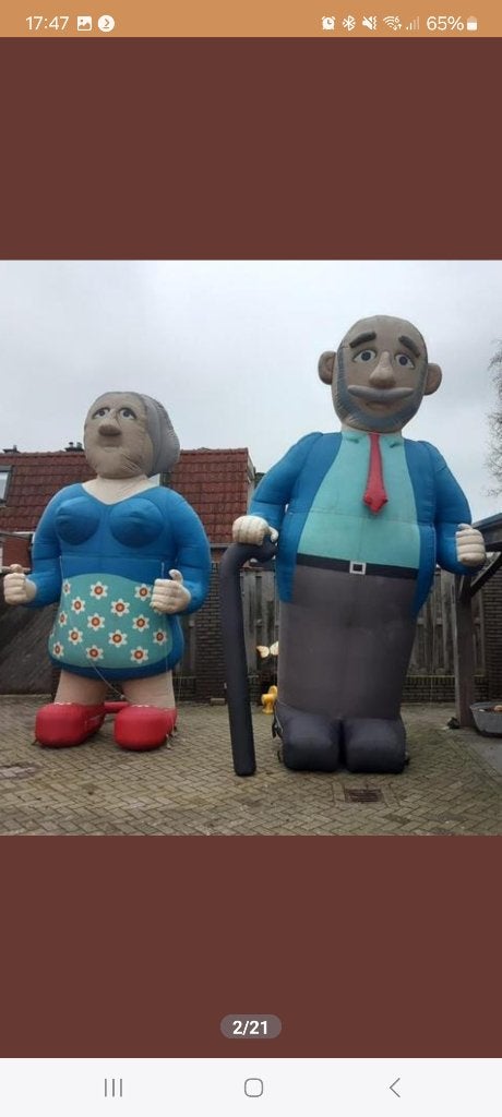 Abraham & Sarah poppen (groot) 5M hoog, Ophalen of Verzenden, Gebruikt, Feestartikel, Abraham of Sarah