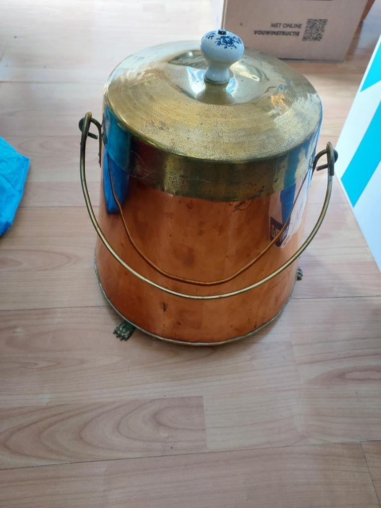 Antiek Hollandse koperen doofpot, Ophalen, Koper