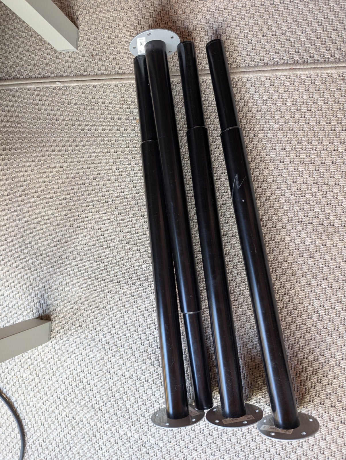 IKEA OLOV Tafelpoten Verstelbaar - Zwart (4 stuks), Huis en Inrichting, Tafelonderdelen, Ophalen, Tafelpoot, Gebruikt, 50 tot 100 cm
