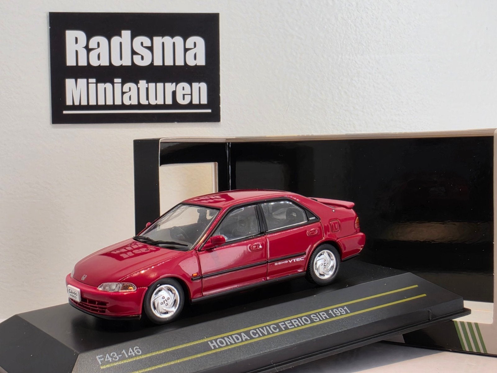 Honda Civic Sedan - Sir 1991/1995 Rood - 1:43 First43, Overige merken, Auto, Nieuw, Ophalen of Verzenden