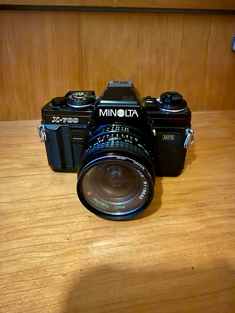 Minolta X-700 Spiegelreflexcamera met Tokina 24mm lens, Ophalen of Verzenden, Gebruikt, Spiegelreflex, Minolta
