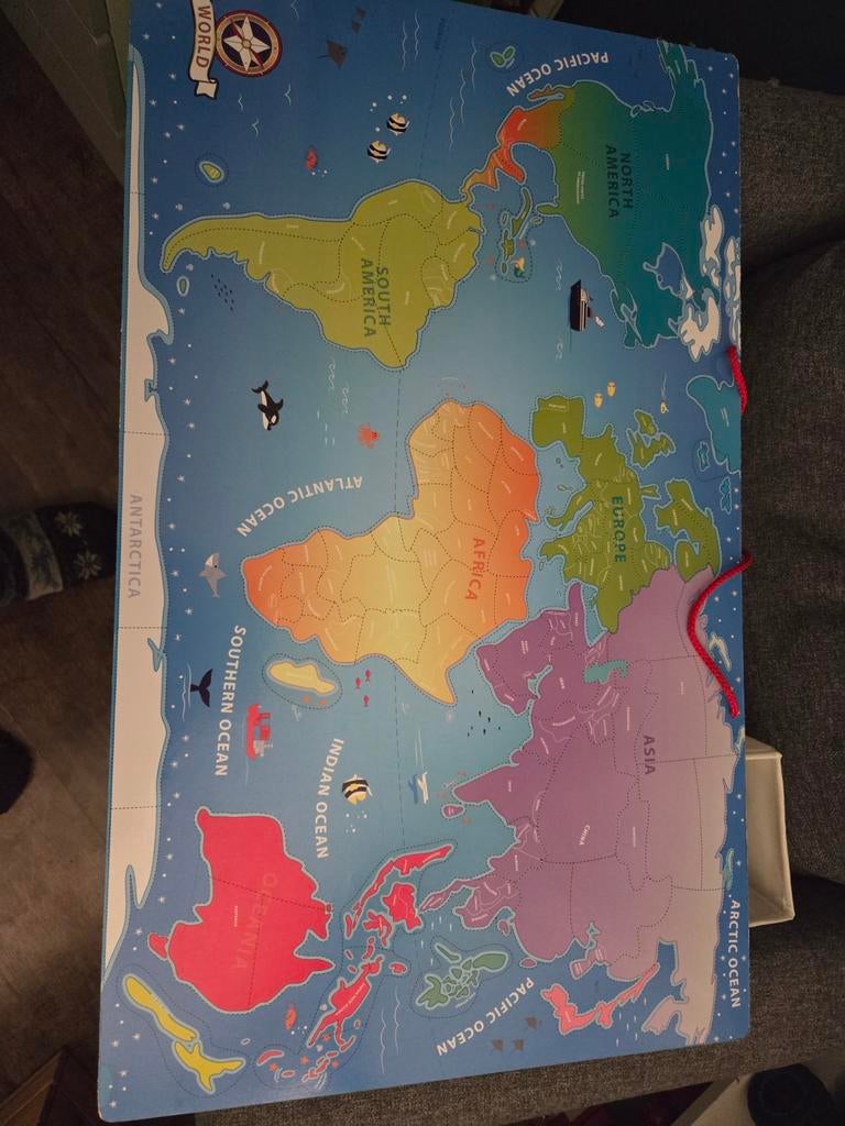 Wereldkaart puzzel magneet, Ophalen, Meer dan 50 stukjes, Nieuw, 6 jaar of ouder
