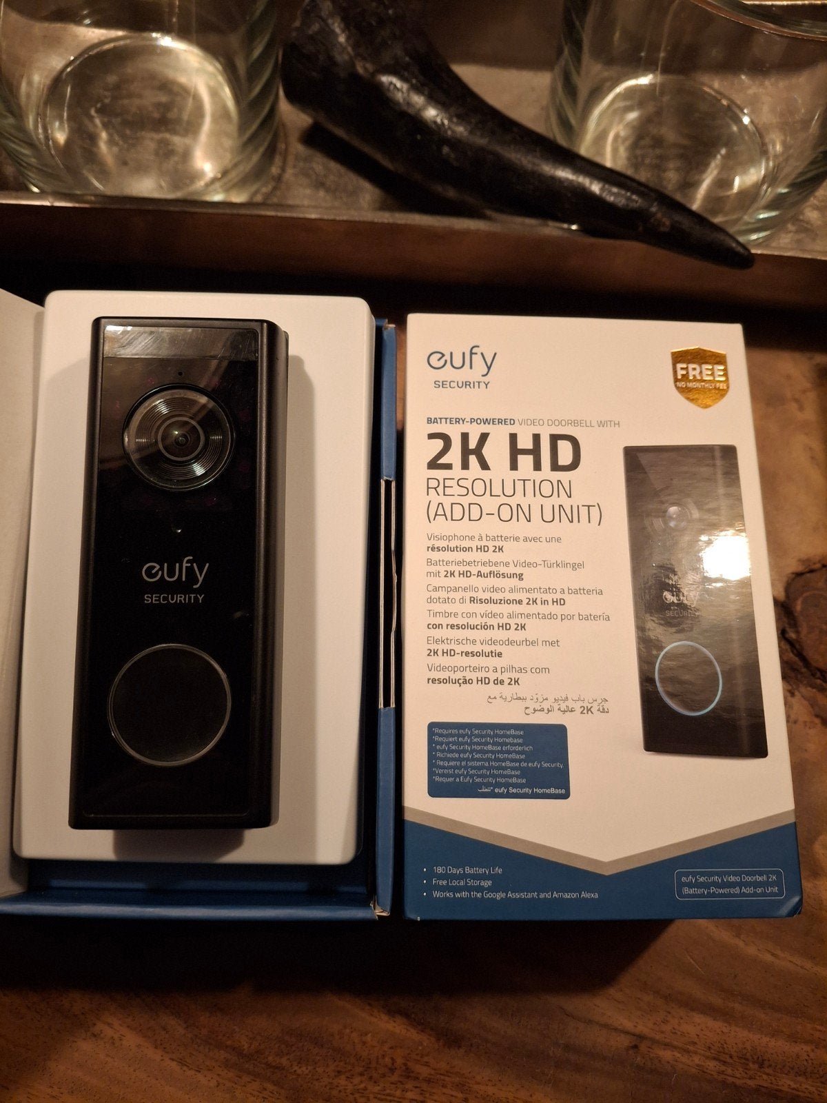Eufey 2x 2k deurbel, 2x gong, homebase, tilt camera en exta, Ophalen of Verzenden
