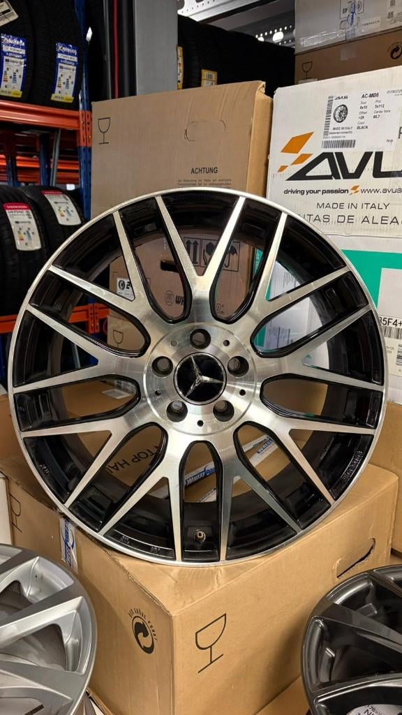 19'' Mak Arrow Velgen 5x112 Mercedes zwart gepolijst, 19 inch, Gebruikt, Velg(en), Ophalen of Verzenden