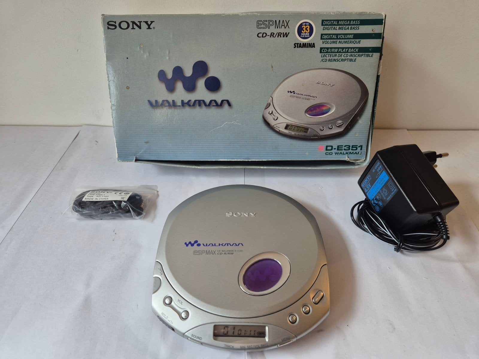 Sony Walkman D-E351 CD-speler - Compleet - Nieuwstaat - 100%, Audio, Tv en Foto, Cd-spelers, Ophalen of Verzenden, Zo goed als nieuw